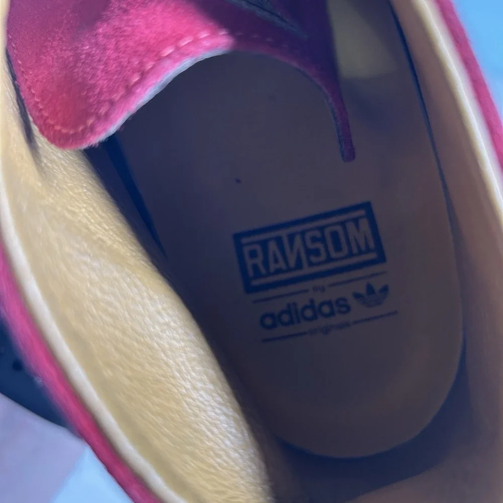 Adidas x Ransom Shoes Size 11 Mid Chukka Boots Red Suede Leather Never Ending